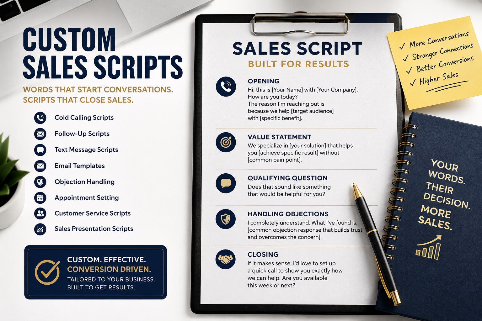 Custom Sales & Marketing Script Development